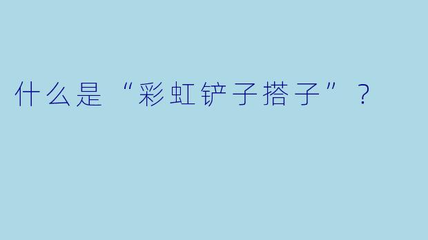 什么是“彩虹铲子搭子”？