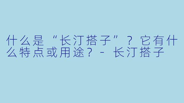 什么是“长汀搭子”？它有什么特点或用途？-长汀搭子