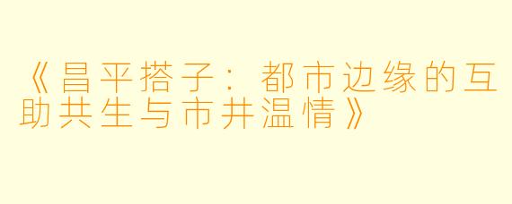 《昌平搭子：都市边缘的互助共生与市井温情》