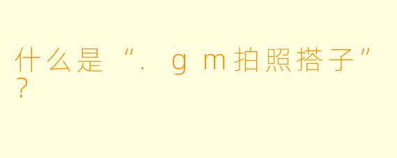 什么是“.gm拍照搭子”?