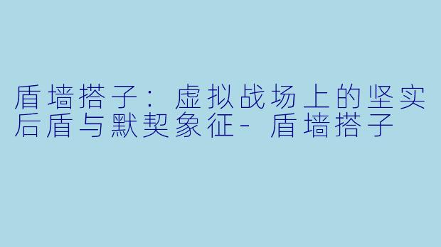 盾墙搭子：虚拟战场上的坚实后盾与默契象征-盾墙搭子