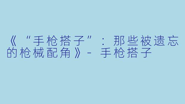 《“手枪搭子”：那些被遗忘的枪械配角》-手枪搭子