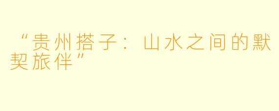 “贵州搭子：山水之间的默契旅伴”