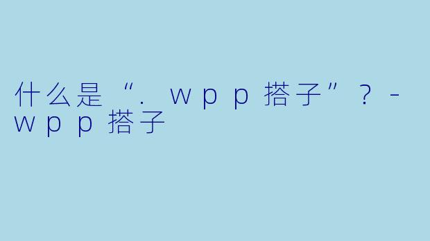 什么是“.wpp搭子”？-wpp搭子