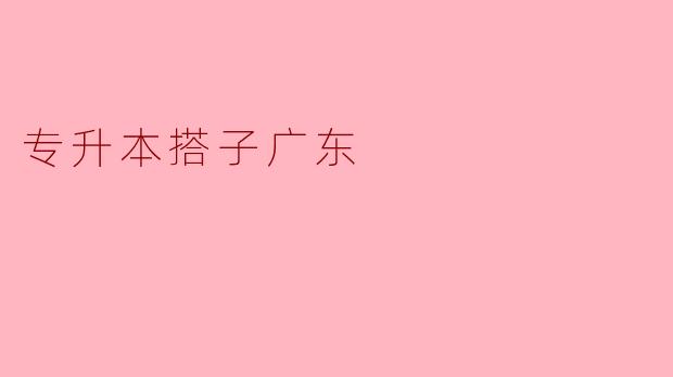 专升本搭子广东