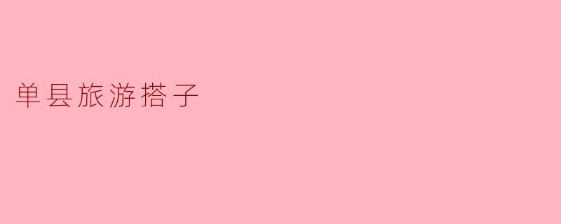 单县旅游搭子
