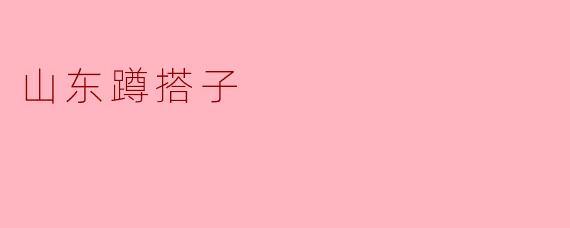 山东蹲搭子