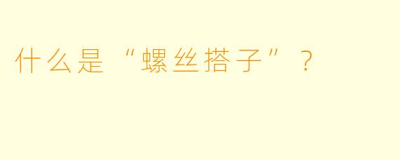 什么是“螺丝搭子”？