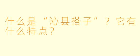 什么是“沁县搭子”?它有什么特点?
