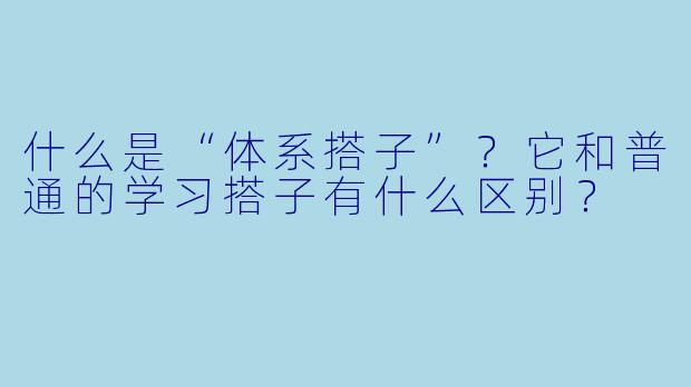 什么是“体系搭子”？它和普通的学习搭子有什么区别？
