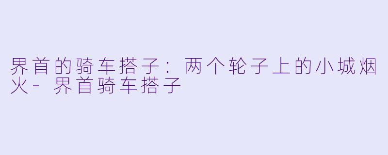 界首的骑车搭子：两个轮子上的小城烟火-界首骑车搭子