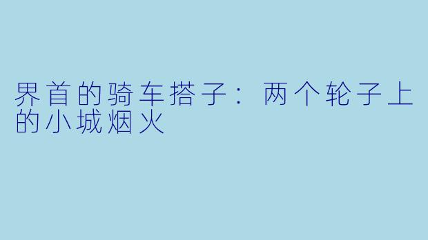 界首的骑车搭子：两个轮子上的小城烟火