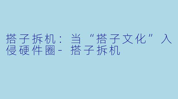 搭子拆机：当“搭子文化”入侵硬件圈-搭子拆机
