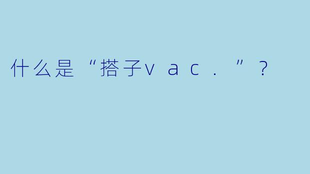 什么是“搭子vac.”？