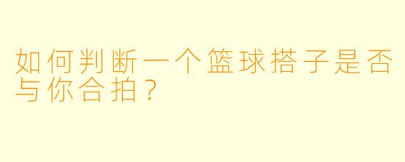 如何判断一个篮球搭子是否与你合拍？