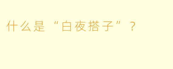 什么是“白夜搭子”？