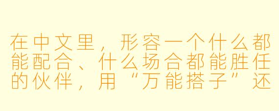 在中文里，形容一个什么都能配合、什么场合都能胜任的伙伴，用“万能搭子”还是“全能搭子”更准确？