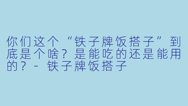 你们这个“铁子牌饭搭子”到底是个啥?是能吃的还是能用的?-铁子牌饭搭子