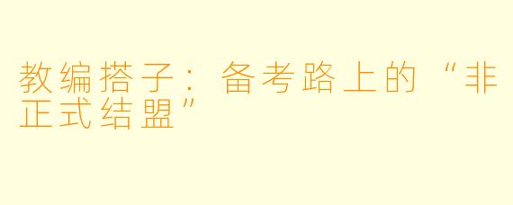 教编搭子：备考路上的“非正式结盟”