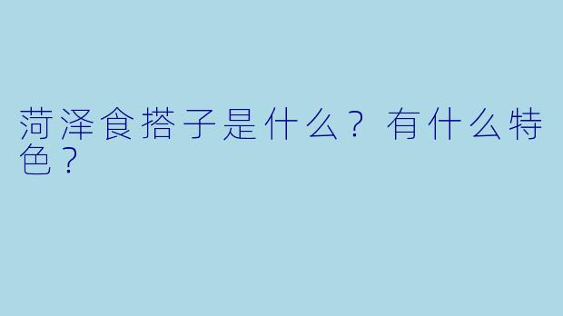 菏泽食搭子是什么？有什么特色？
