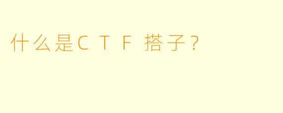 什么是CTF搭子？