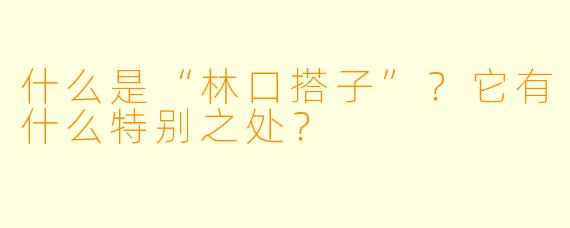 什么是“林口搭子”?它有什么特别之处?