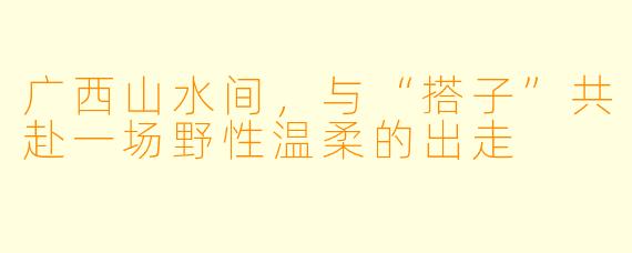 广西山水间，与“搭子”共赴一场野性温柔的出走
