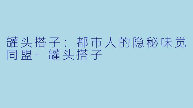 罐头搭子：都市人的隐秘味觉同盟-罐头搭子