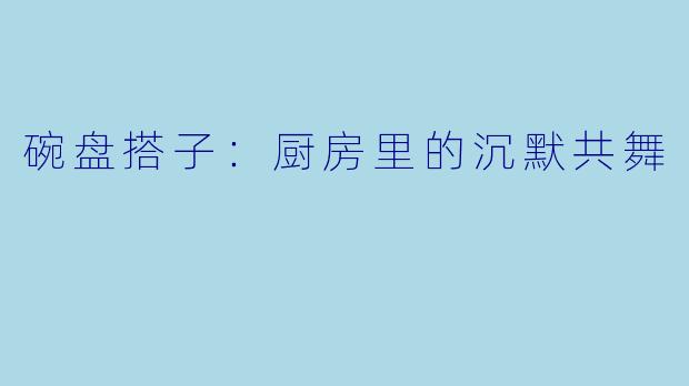 碗盘搭子：厨房里的沉默共舞