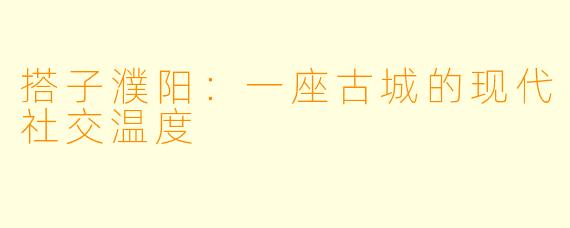 搭子濮阳:一座古城的现代社交温度