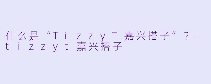 什么是“TizzyT嘉兴搭子”?-tizzyt嘉兴搭子