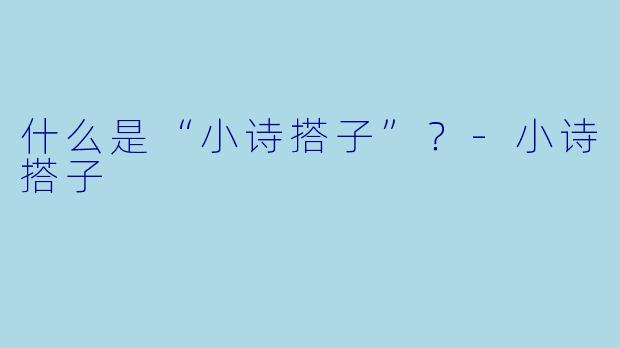 什么是“小诗搭子”？-小诗搭子
