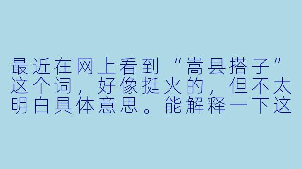 最近在网上看到“嵩县搭子”这个词，好像挺火的，但不太明白具体意思。能解释一下这是什么，以及它为什么在嵩县或相关话题里流行起来吗？