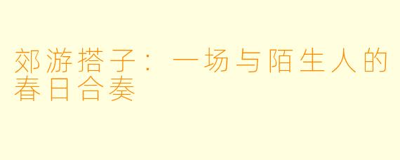 郊游搭子:一场与陌生人的春日合奏