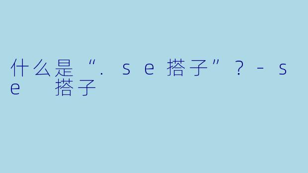 什么是“.se搭子”？-se 搭子