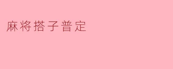 麻将搭子普定