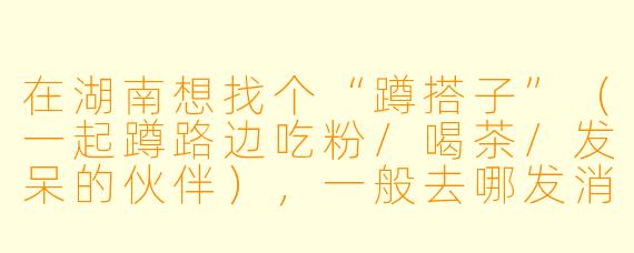 在湖南想找个“蹲搭子”（一起蹲路边吃粉/喝茶/发呆的伙伴），一般去哪发消息成功率最高？