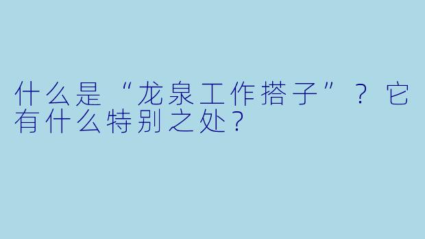什么是“龙泉工作搭子”？它有什么特别之处？