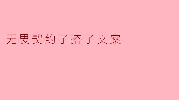 无畏契约子搭子文案