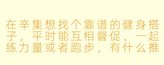 在辛集想找个靠谱的健身搭子,平时能互相督促、一起练力量或者跑步,有什么推荐的渠道或者注意事项吗?