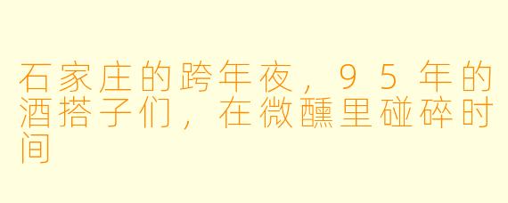 石家庄的跨年夜，95年的酒搭子们，在微醺里碰碎时间