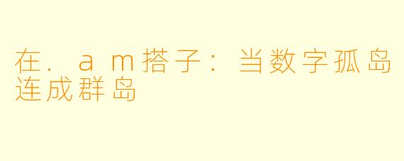 在.am搭子：当数字孤岛连成群岛