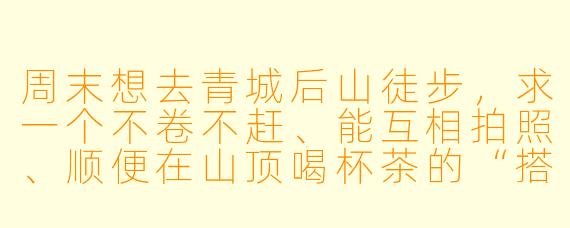 周末想去青城后山徒步，求一个不卷不赶、能互相拍照、顺便在山顶喝杯茶的“搭子”，有什么硬性要求吗？