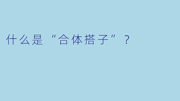 什么是“合体搭子”？