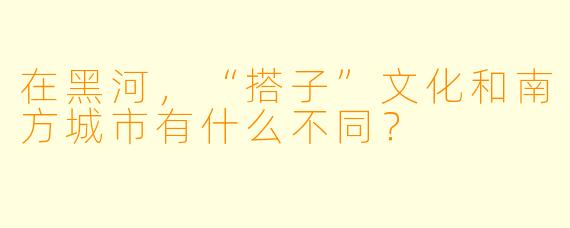 在黑河，“搭子”文化和南方城市有什么不同？