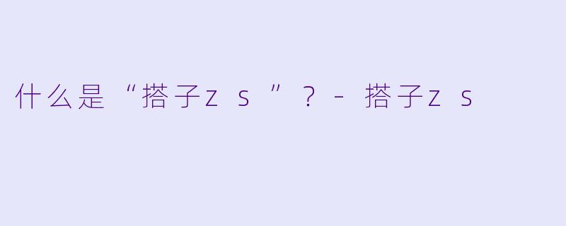 什么是“搭子zs”？-搭子zs