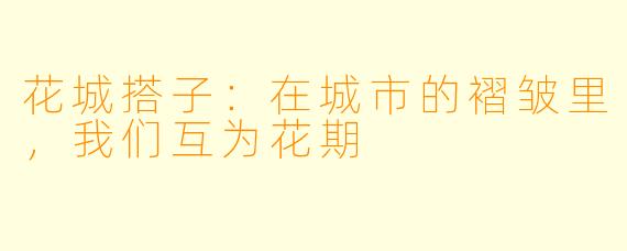 花城搭子：在城市的褶皱里，我们互为花期