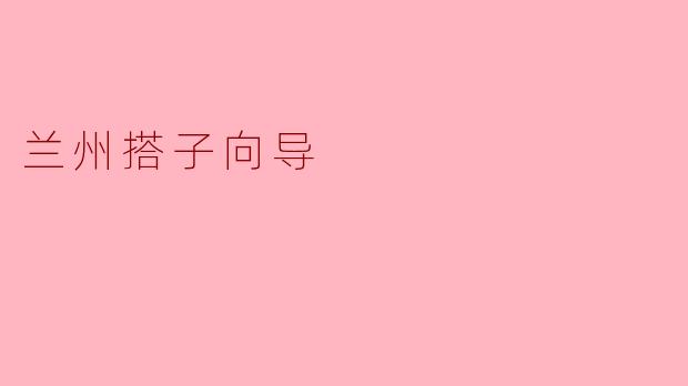 兰州搭子向导