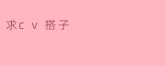 求cv搭子